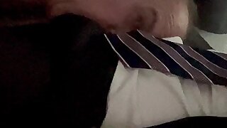 Horny poppered daddy sucks suit