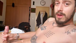 Hot stud jerking off and cum