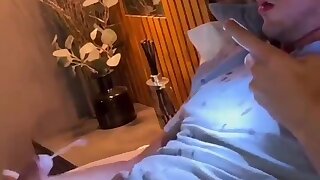 Cumming all over himself