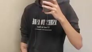 Cute Twink with a long cock wanks and cums