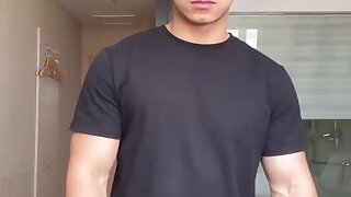 374 Asian Bodybuilder plays with his ass