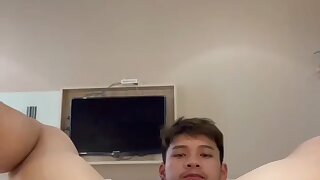 311 Asian Bodybuilder plays with his ass