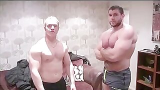 Big Connor Flexing and Wrestling With Viking Bodybuilder From Iceland