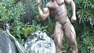 Flex biceps with hard cock compilation