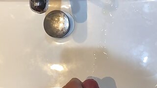 Hot european cum shot in the sink