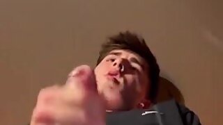 Hot gay boy jerking and cum