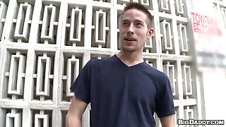 Skinny white guy has a big black dick