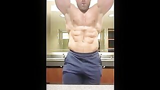 Daddy shows off muscle