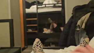 Jerking infront of roommates at the hostel