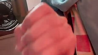 Ass playing and cum preparation for feet