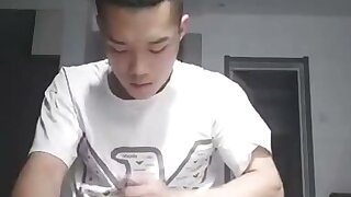 College Chinese guy baited in his dorm and made to wank on cam.