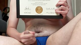 Proud graduate of UCSC and CSUN shows off his diplomas