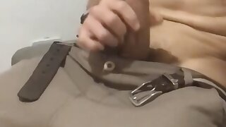 Teen with fit body jerks off