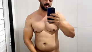 Sexy Handsome 30 Yr Old Brazilian Bodybuilder Cums on POV Cam